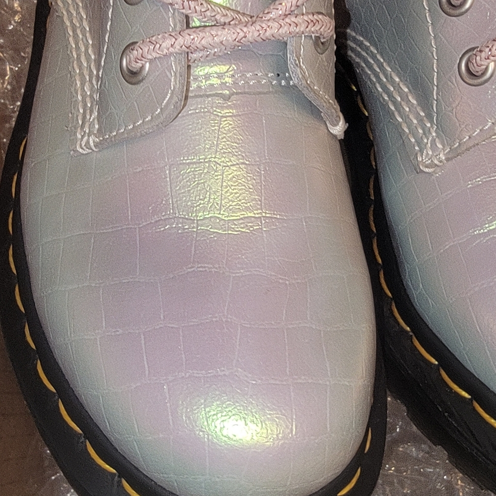 Dr Martens Iridescent Croc Pattern Pascal 1460 Lace Up Boots - Picture 10 of 14